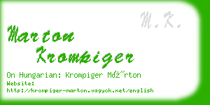 marton krompiger business card